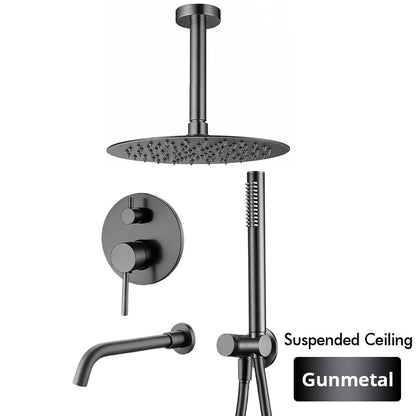 Bathroom Faucet Shower Mixer Tap Spout Black Solid