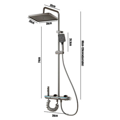 Gray Piano Keys Bathroom Shower Faucet Multiple Water