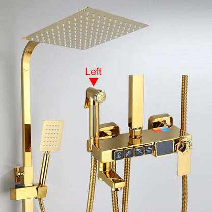 Oxg Golden Thermostatic Shower Faucet Bathroom Faucet Digital