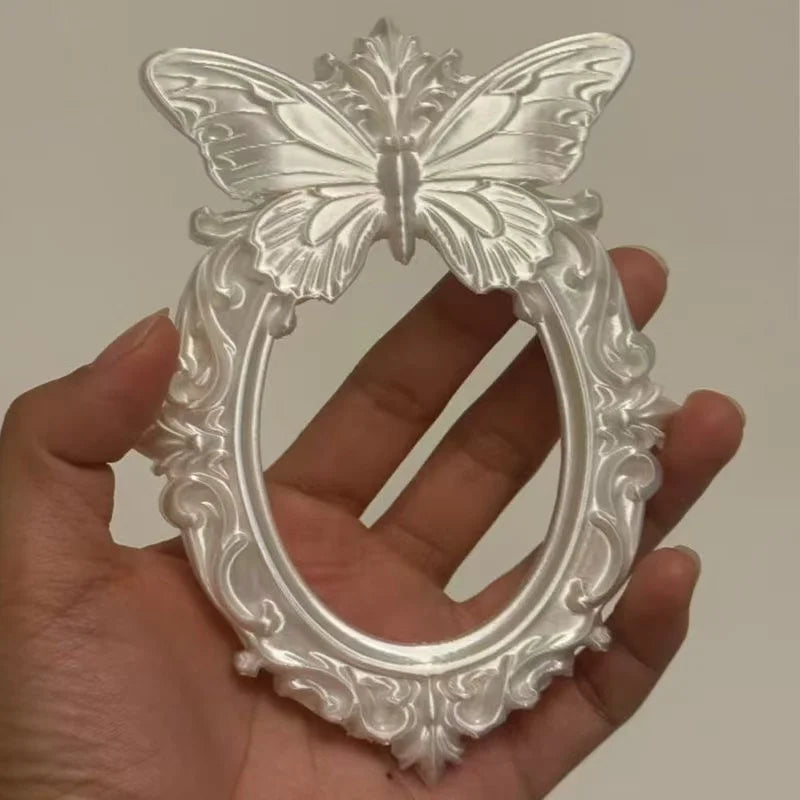 Black Butterfly Gothic Photo Frame Vintage Ornate Oval