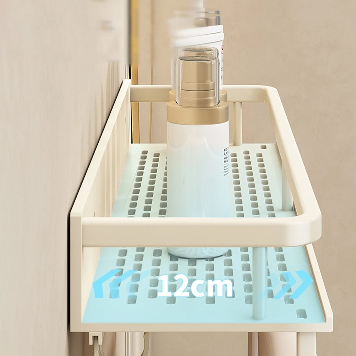 Punch-Free Bathroom Rack Bathroom Shelf Toilet Space Aluminum