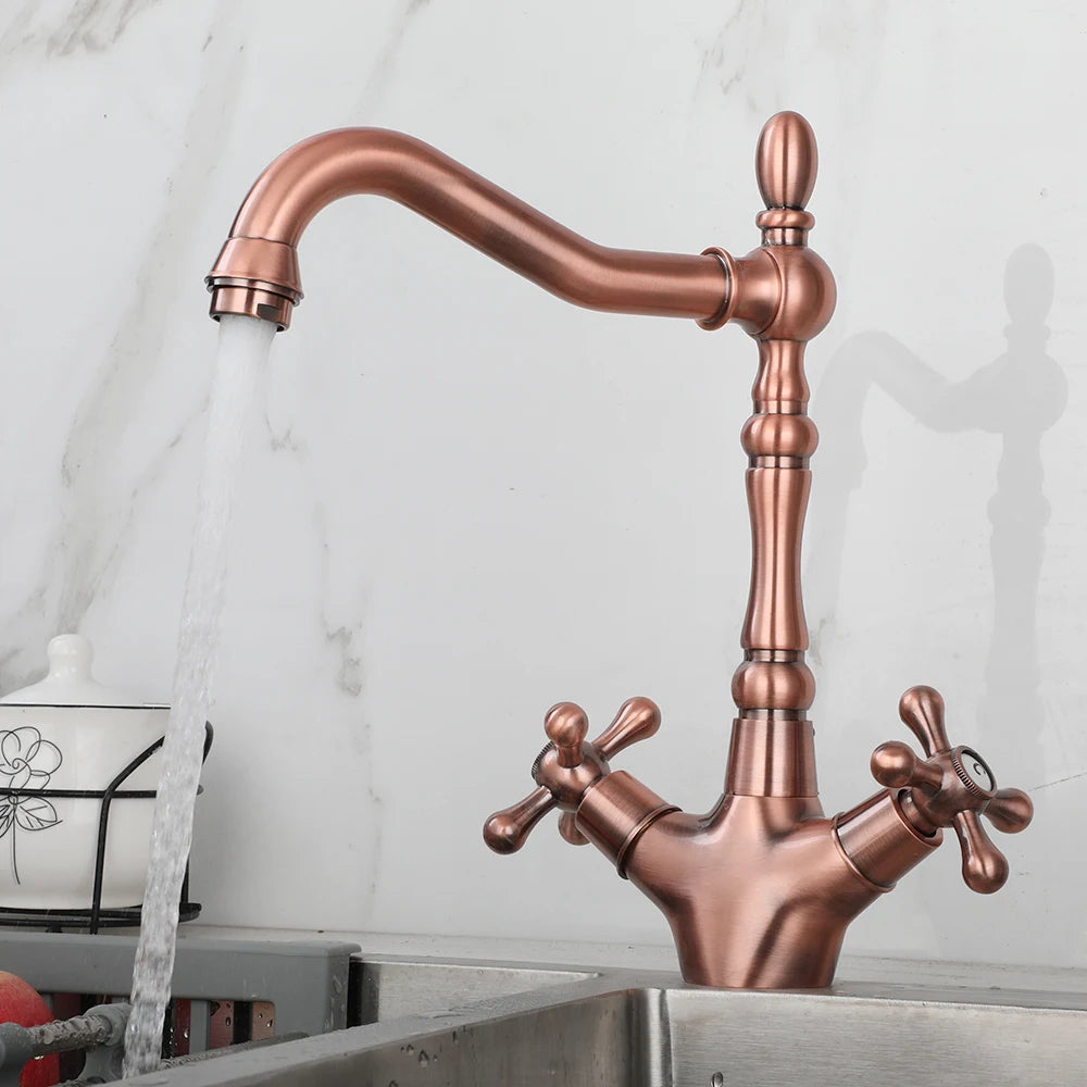 Kemaidi Golden Bathroom Basin Sink Faucet 360 Swivel