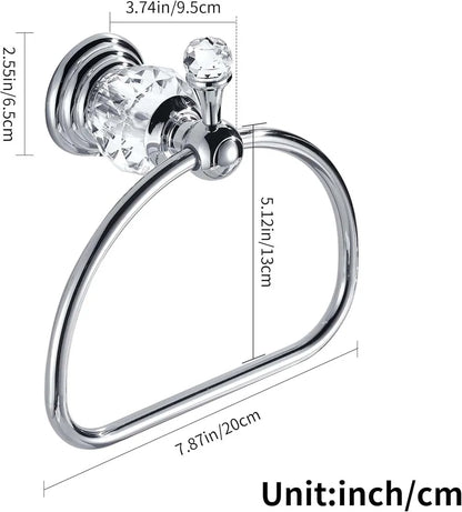 Luxury Crystal Gold Bathroom Hardware Wall Mounted Retractable