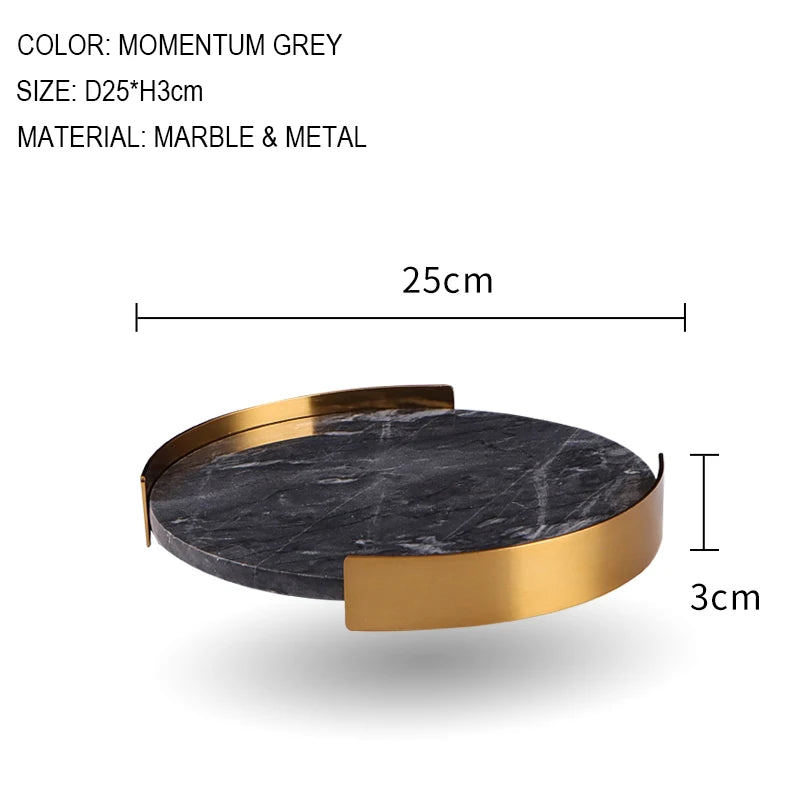 Scandinavian Decorative Natural Marble Tray Bathroom Luxury