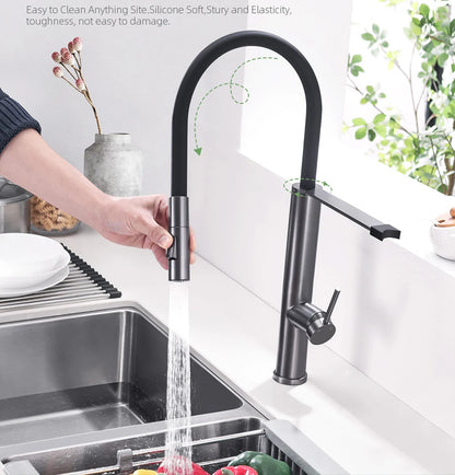 Faucet Gunmetal Flexible Pull Out Water Tap Nozzle
