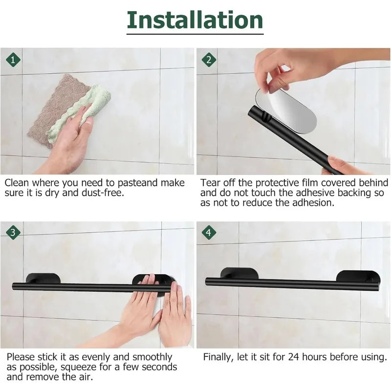 No Drilling Stainless Steel Towel Bar Paper Holder