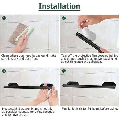 No Drilling Stainless Steel Towel Bar Paper Holder