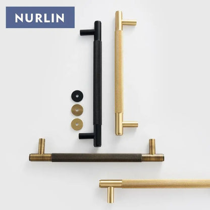 Nurlin Brass Door Double Sided Knurled Pull Bar