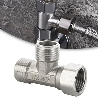G1/2 Way T-Adapter Bathroom Shower Faucet Water Splitter
