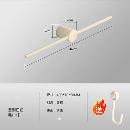 Bathroom Towel Rack Brass Wall-Mounted Toilet Space White