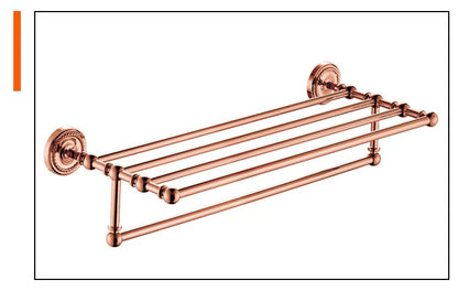 Bathroom Rose Gold Bath Towel Towel Ring Carved