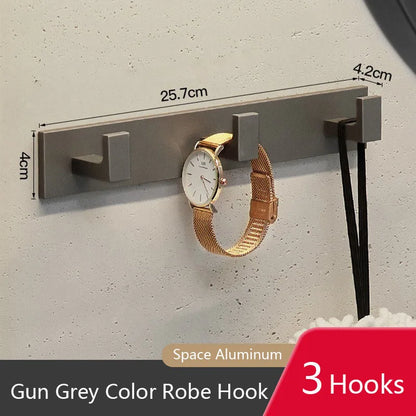 Bathroom Hardware Robe Hooks Matte Black/Gun Grey Color