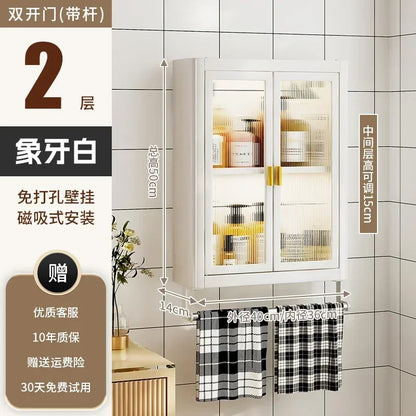 Modern Wall Mounted Bathroom Cabinet White Waterproof Storage