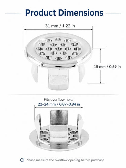 1-20pcs Round Basin Overflow Cap Sink Drain Cover