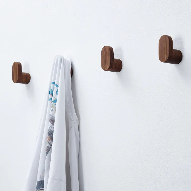 Natural Wood Clothes Hanger Wall Mounted Coat Hook