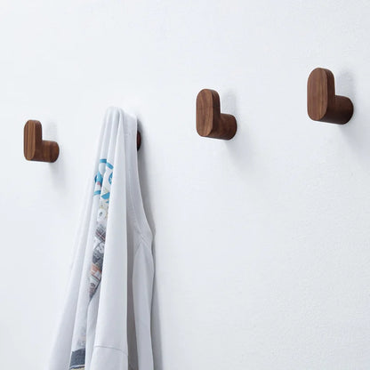 Natural Wood Clothes Hanger Wall Mounted Coat Hook
