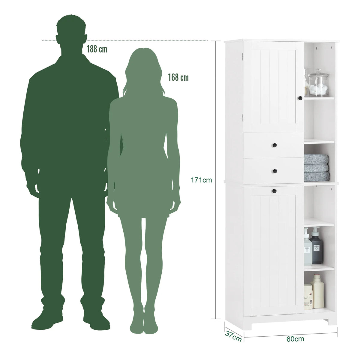 Sobuy Bzr104 High Wardrobe Fold-Out Bathroom Wardrobe Narrow