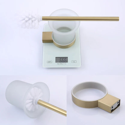 Brushed Gold Towel Ring Holder Bar Rack Brush/Paper