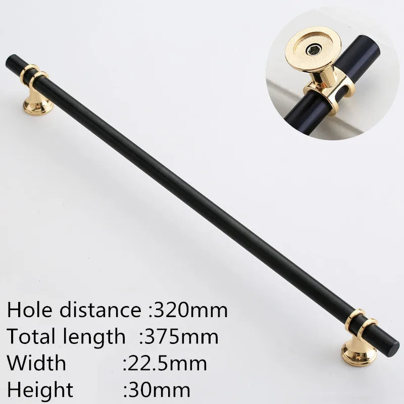 Kk&Fing Cabinet Wardrobe Door Golden Handles Lengthen Light