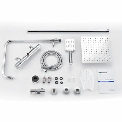 Shower System Thermostat 10-Inch Rain Shower Head Stainless