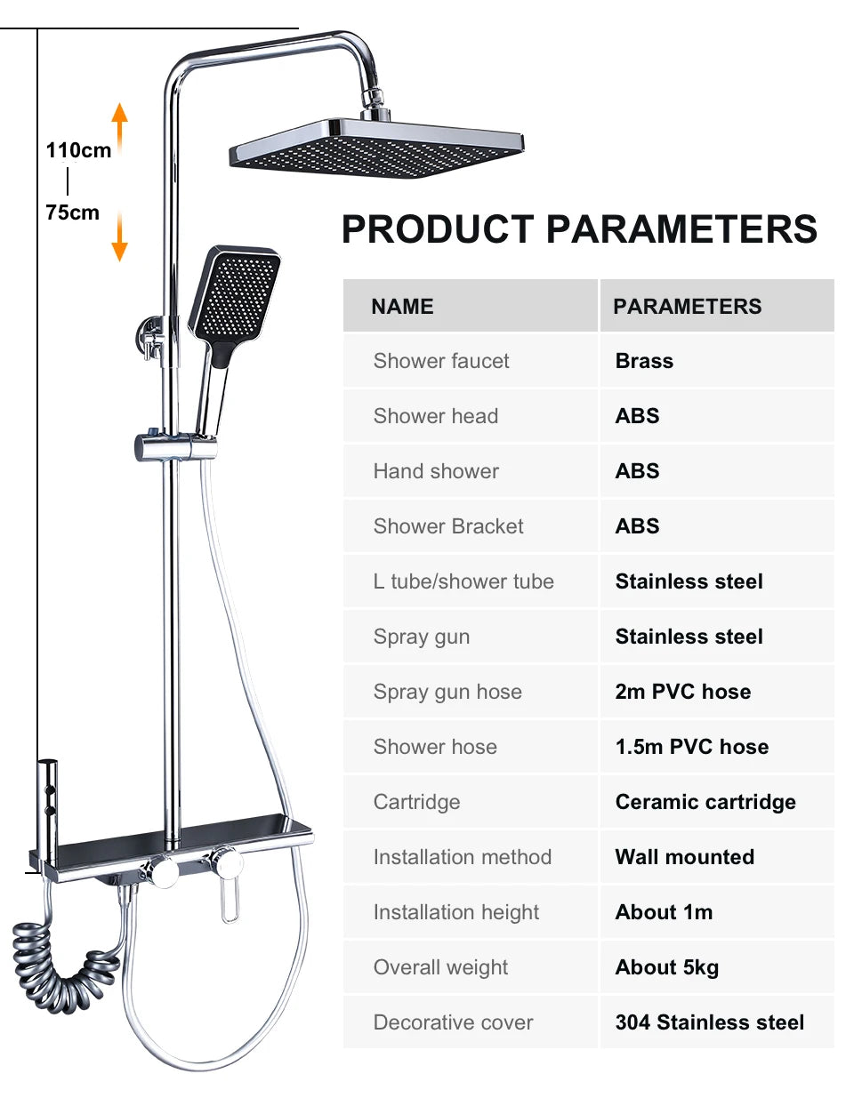 Vgx Luxury Chrome Shower System Four-Function Bathroom Shower