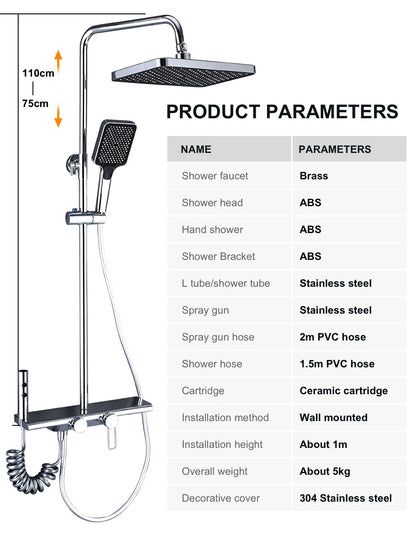 Vgx Luxury Chrome Shower System Four-Function Bathroom Shower