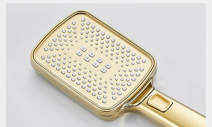 Square Thermostatic Bathroom Shower Quality Brass Cold Gold