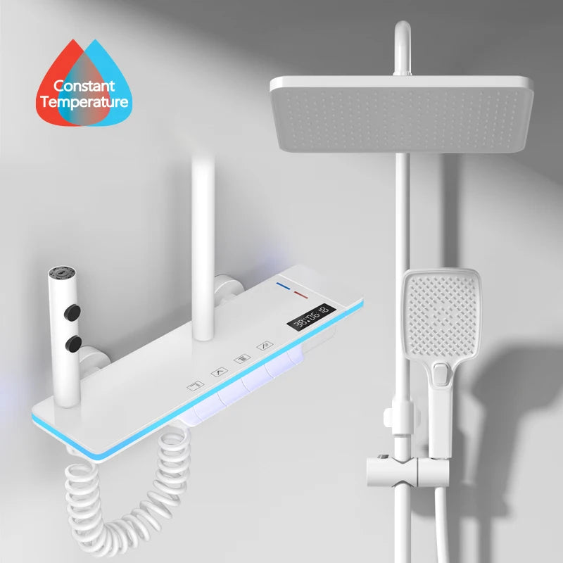 Luxury Smart Digital Temperature Shower System Bathroom Rain