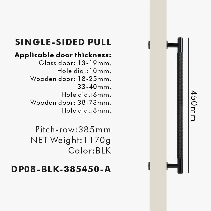 Nurlin Brass Door Double Sided Knurled Pull Bar