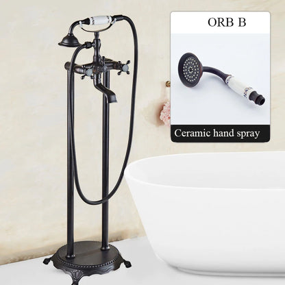 Brass Bathroom Faucet Bathtub Faucets 360 Rotation Floor