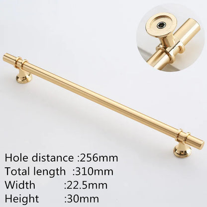 Kk&Fing Cabinet Wardrobe Door Golden Handles Lengthen Light