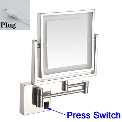 Led Bathroom Mirror 3x Magnifying Dual Arm Extendable