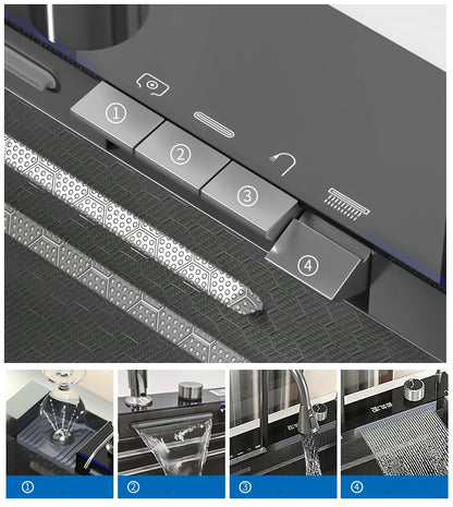 Nano Black Sink Large Slot Integrated Digital Display