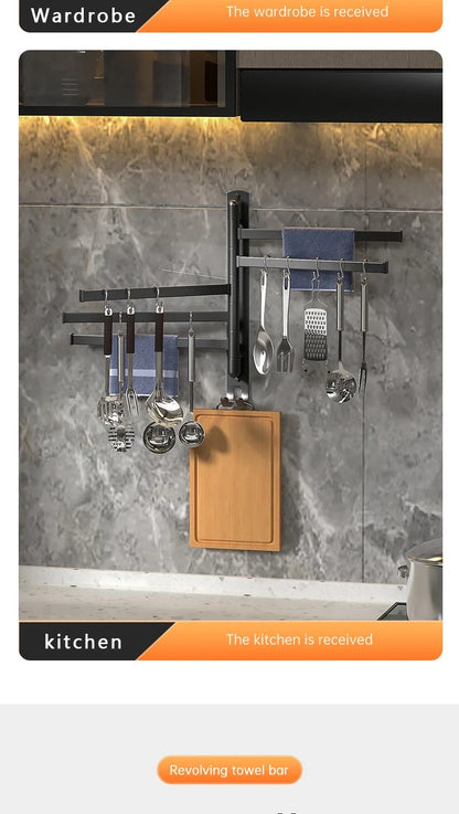 Bathroom Towel Rack Rotatable Towel Holder Rotatable Stainless