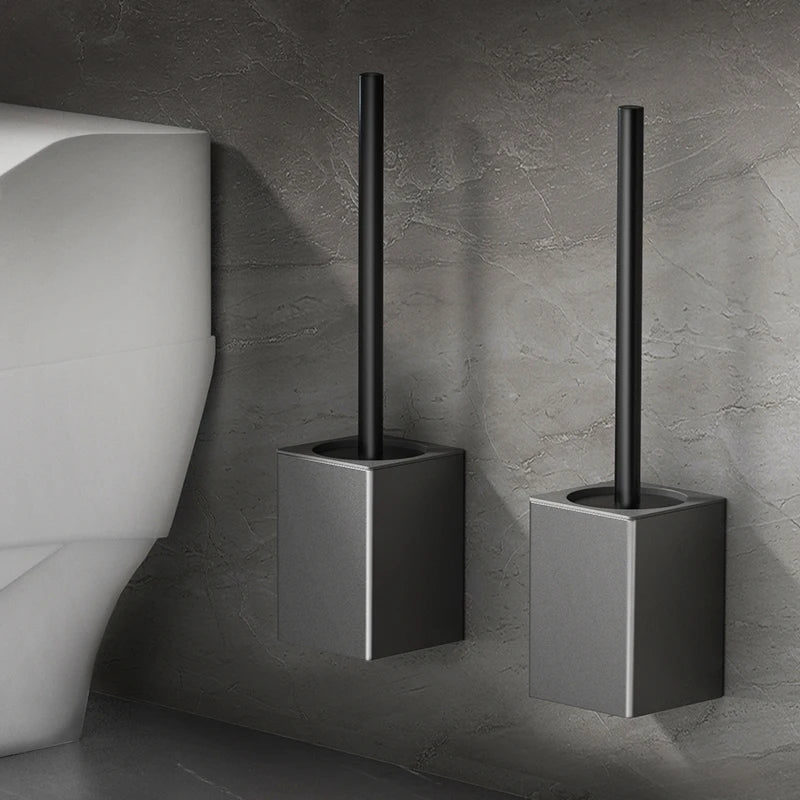 Bathroom Toilet Brush Holder Wall Mounted Cleaning No