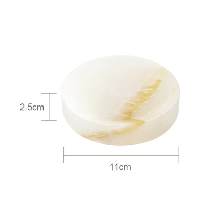 White Onyx Natural Marble Bathroom Luxury Soap Dispenser