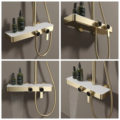 Kemaidi Bathroom Shower System Cold Control Knobbed Triple