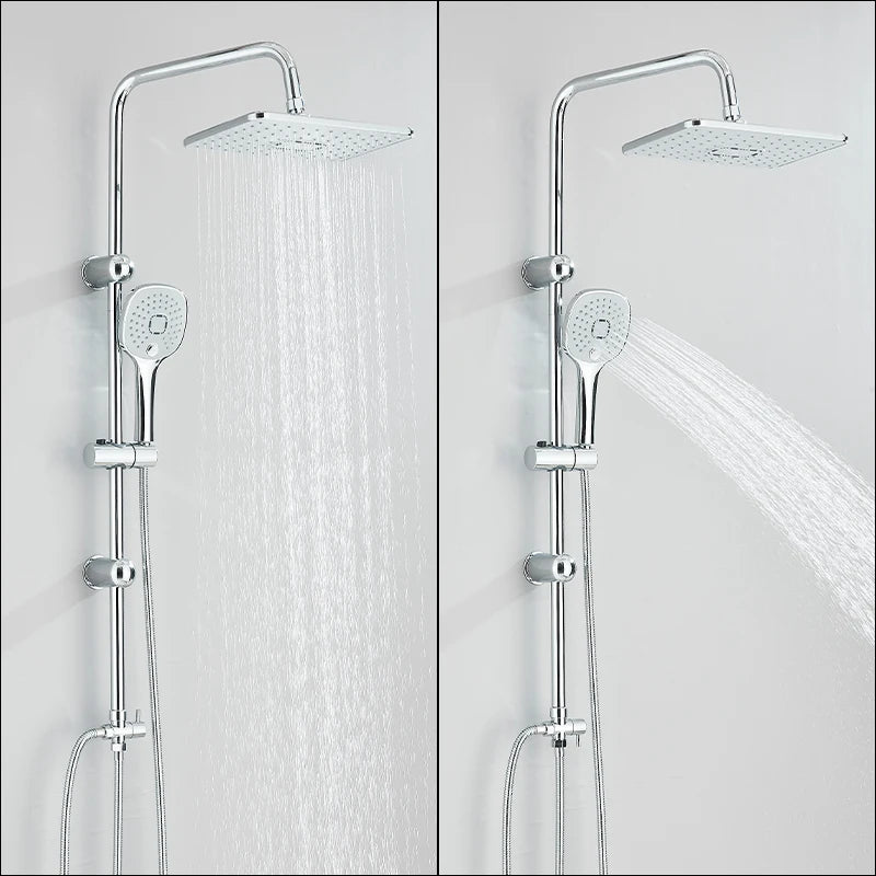Chrome Simple Rainfall Shower Faucet High Pressure Stainless