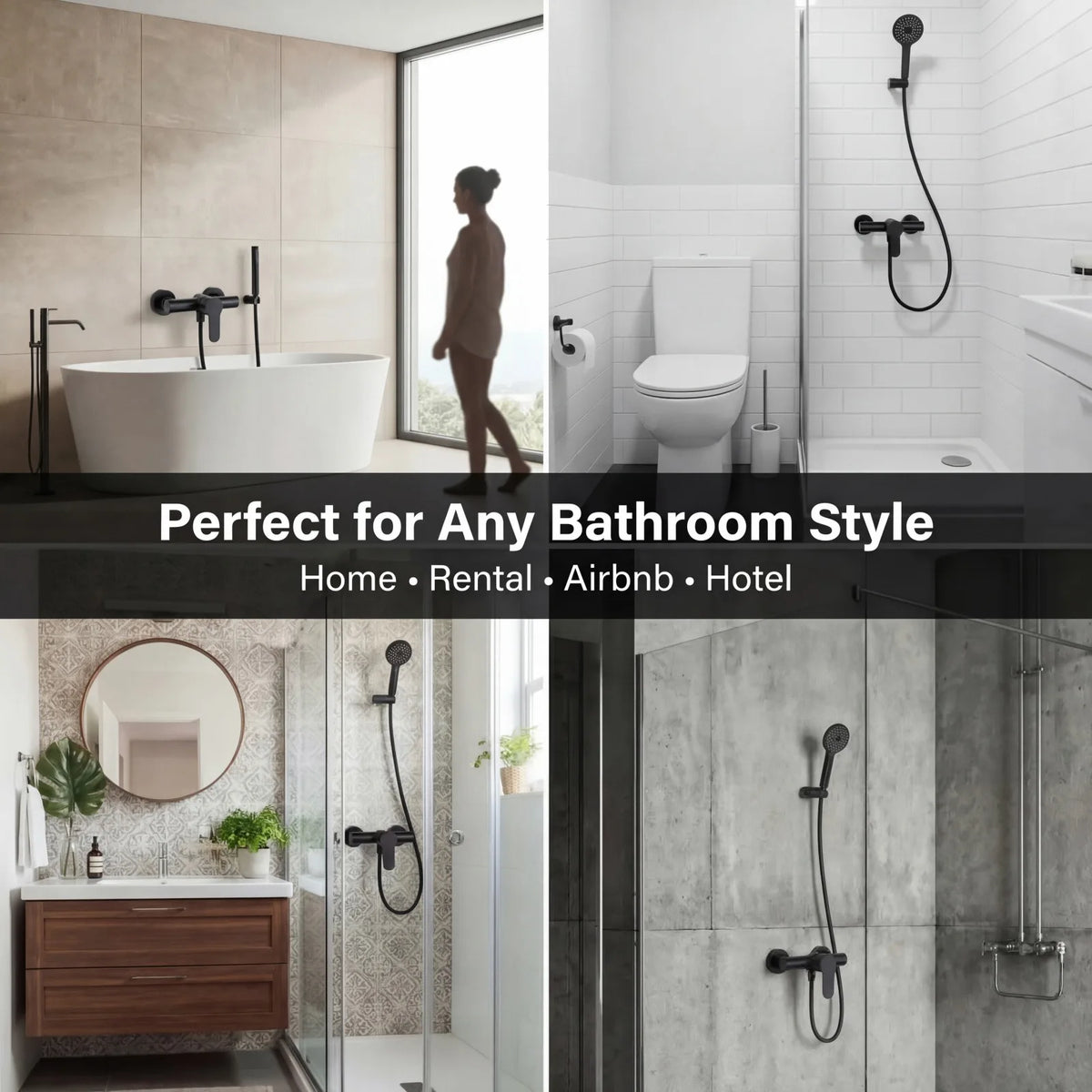 304 Stainless Steel Bathroom Shower Faucet Wall Mounted