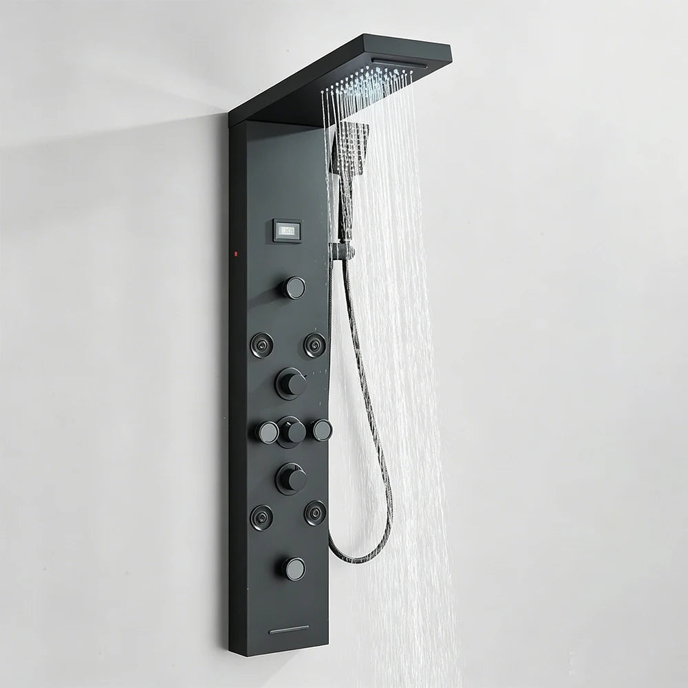 Shinesia Led Shower Panel Rainfall Bathroom Column Mixer