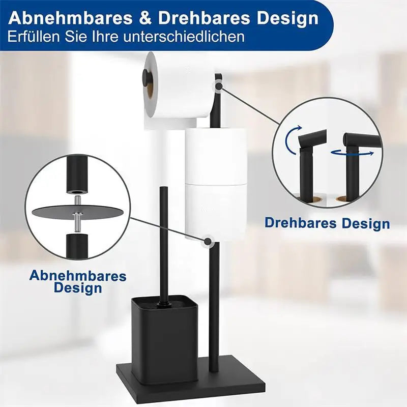 Floor-To-Ceiling Toilet Brush Holder Stainless Steel Toilet