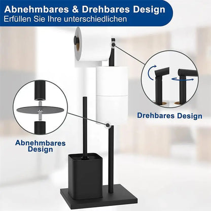 Floor-To-Ceiling Toilet Brush Holder Stainless Steel Toilet