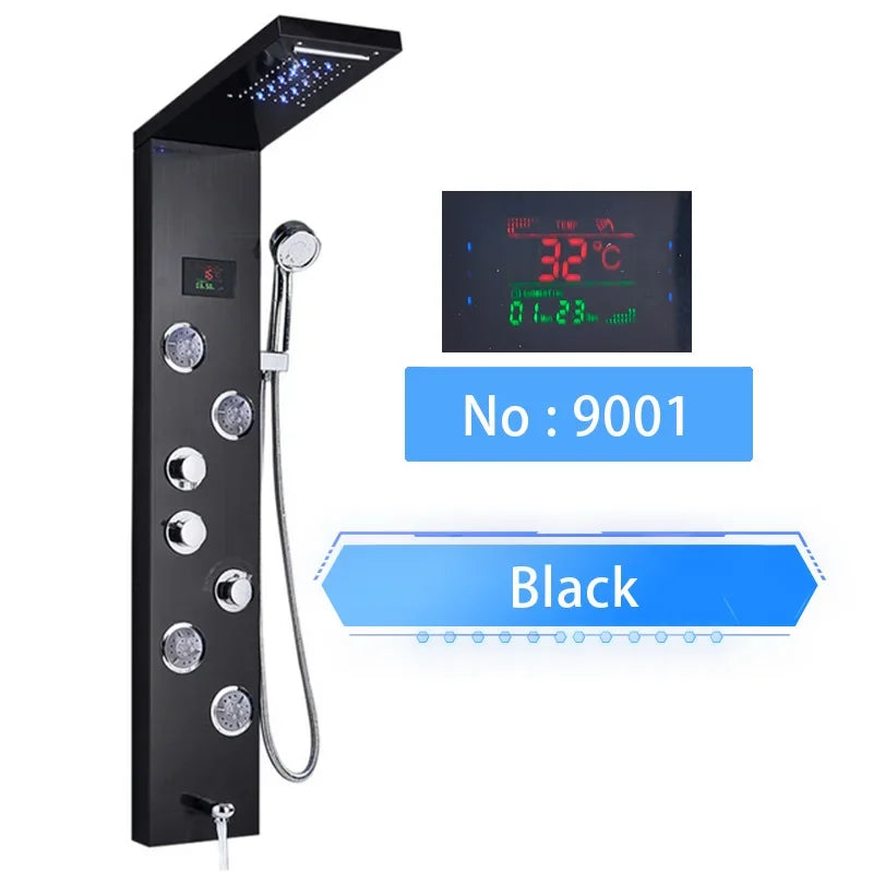 Led Shower Panel Digital Display Shower Faucet System