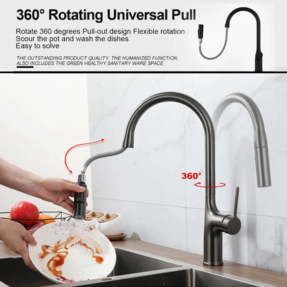 Deck Mounted Faucet Pull Out Mixer Tap Bagnolux
