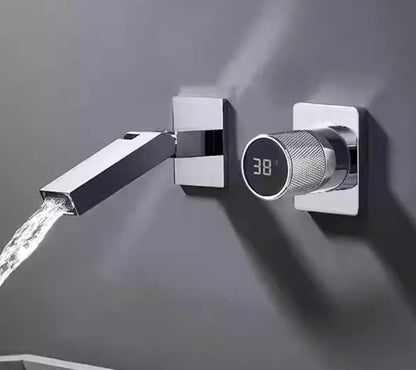 Gunmetal Gray Wall Mount Faucet Cold Washbasin Basin