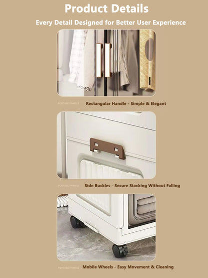 Multi-Functional Folding Storage Cabinet Doors White/Black/Gray
