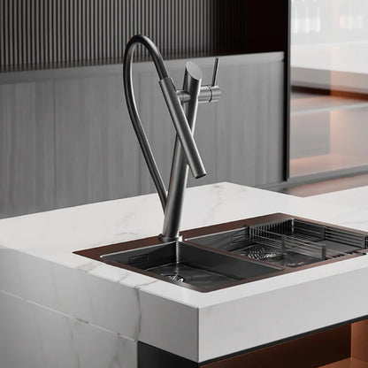 Stainless Steel Black Red Magnetic Faucet Vegetable Basin