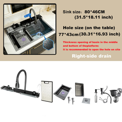 Stainless Steel Waterfall Sink Large Slot Integrated Sinks