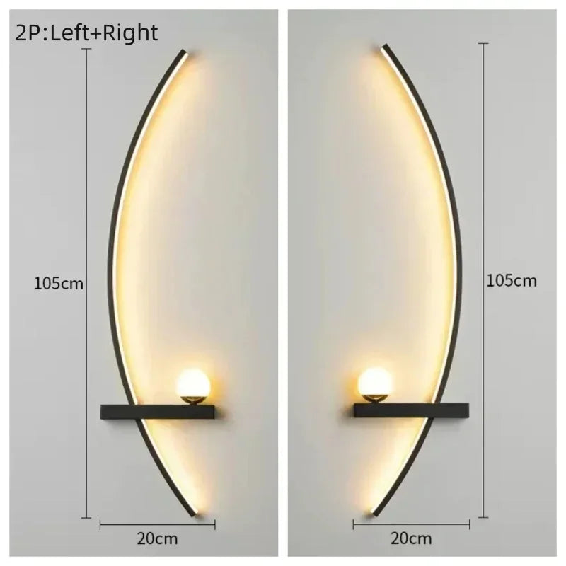 Modern Led Simple Art Bedroom Bedside Wall Lamp