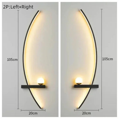 Modern Led Simple Art Bedroom Bedside Wall Lamp